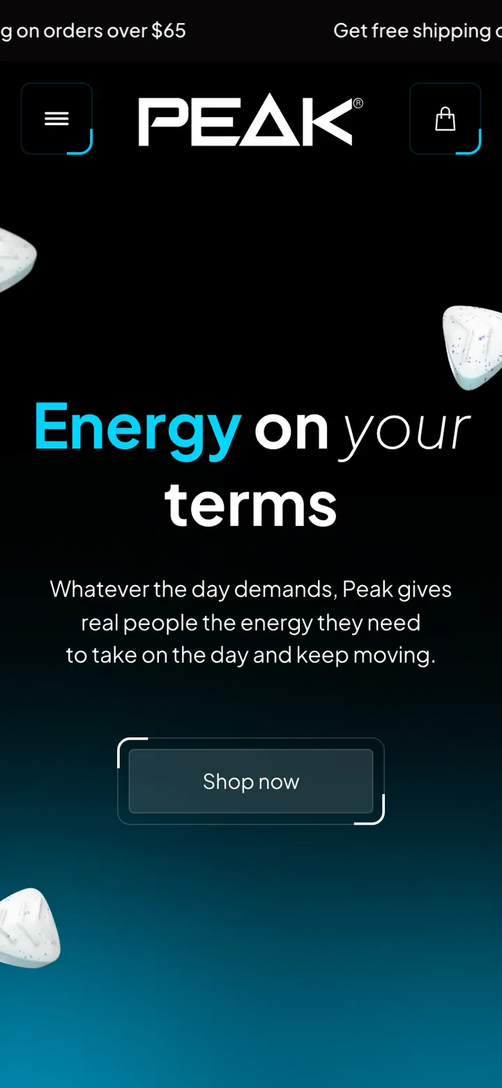 Peak Energy Gum on a phone