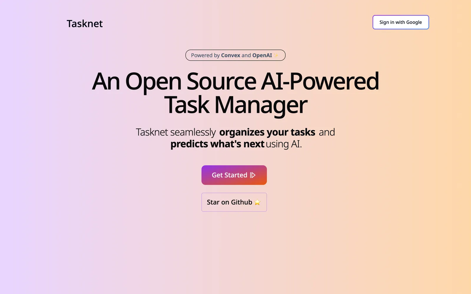 TaskNet AI website