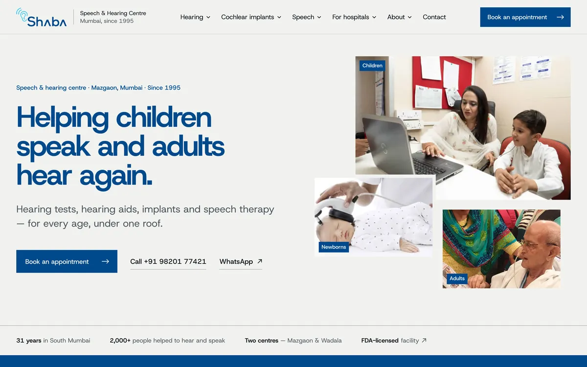 Shaba Speech & Hearing website