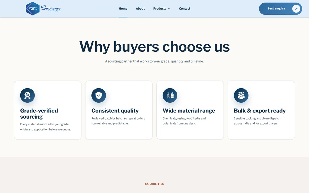 Supreme Trading Corp website